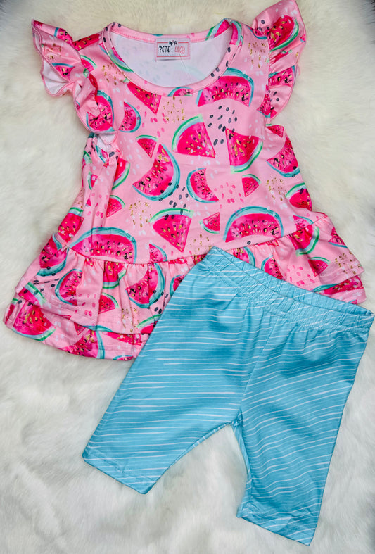 Watermelon Splash Capri Set