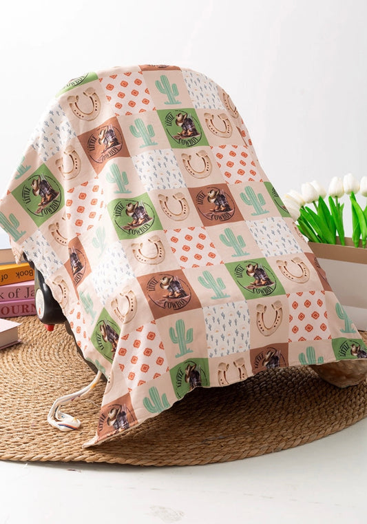 Little Cowboy Patchwork Baby Blanket
