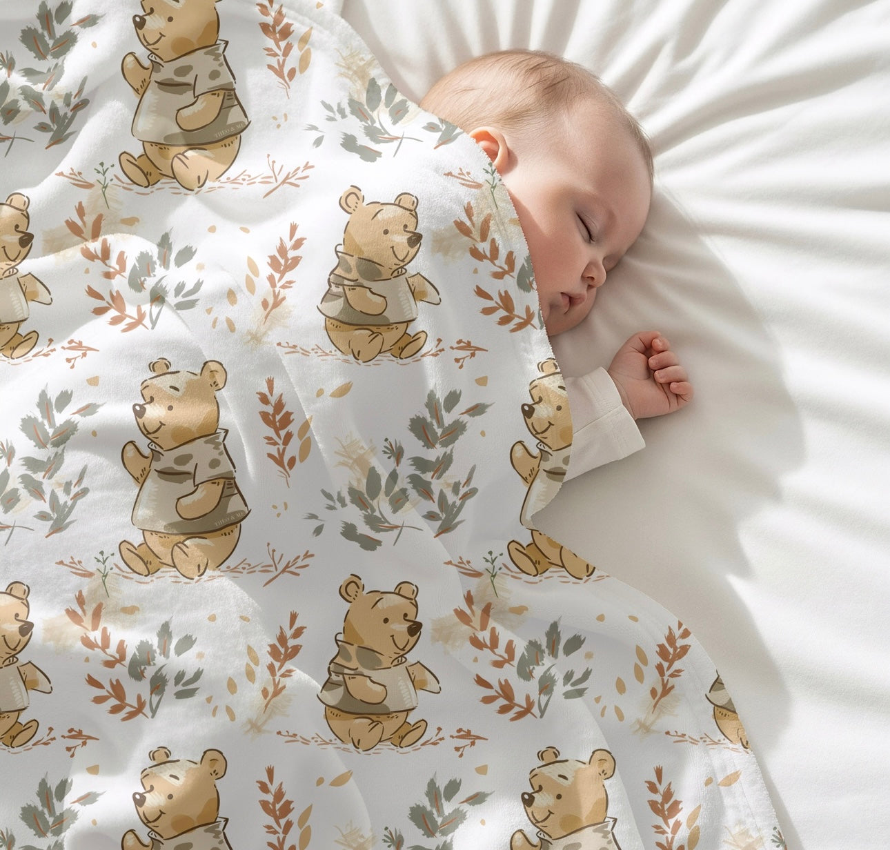 Classic Pooh Bear Super Soft Baby Nursery Blanket 30X40