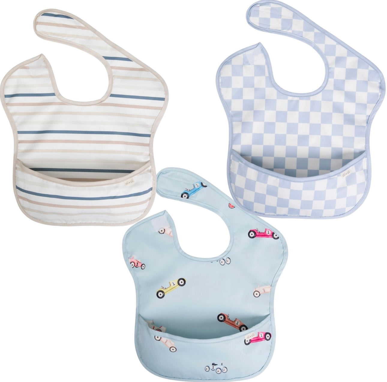Sleeveless (3-pc) Smock Bib Set For Baby & Toddler