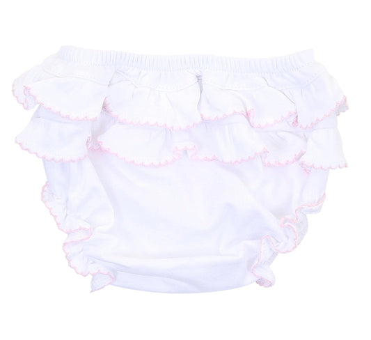 Diaper Cover Bloomer with Pink Trim