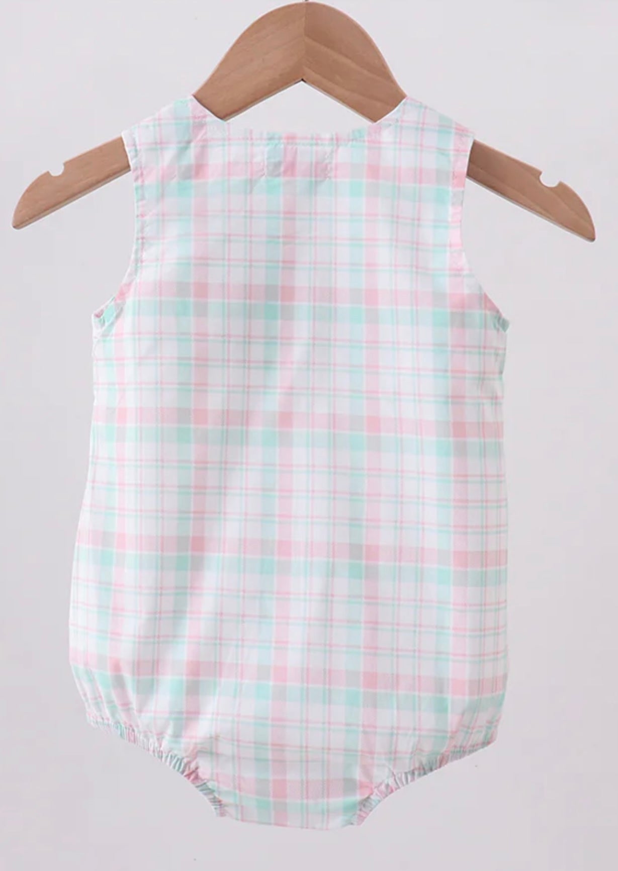 I Love Dad Embroidered Plaid Bubble