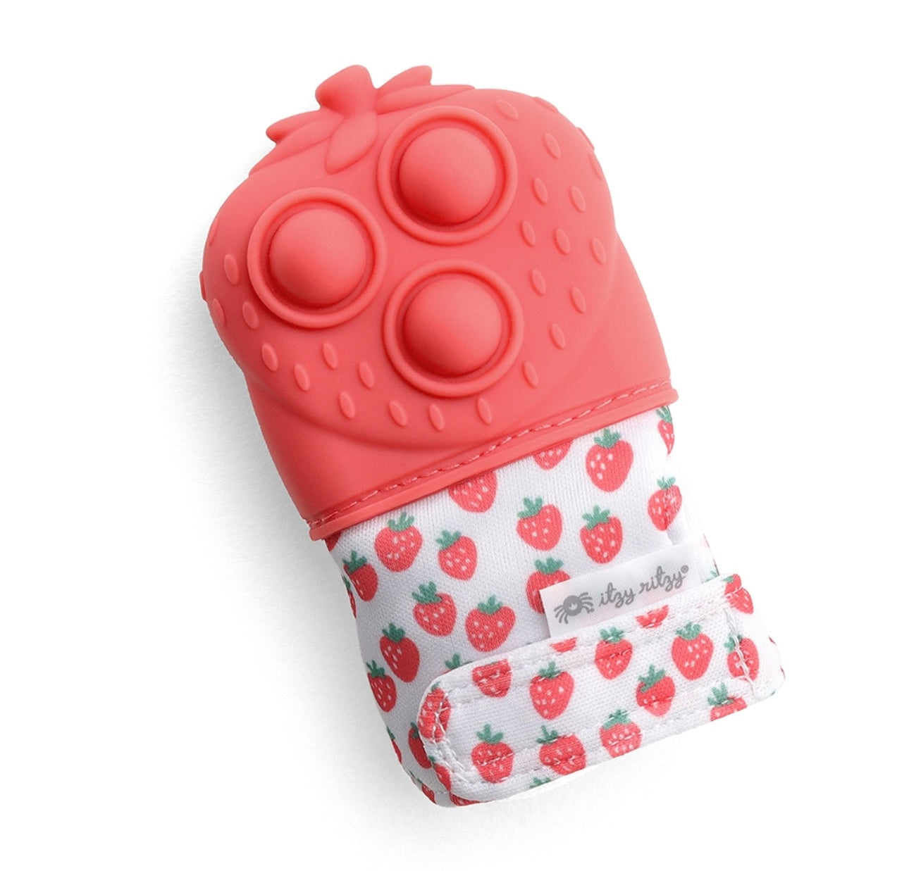 Itzy Strawberry Pop Teething Mitt