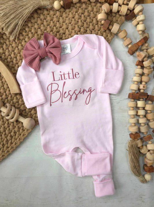 Little Blessing Baby Romper | Pink