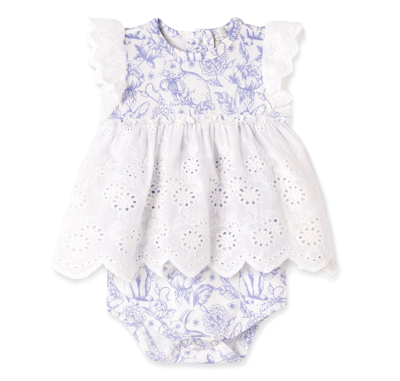 Bamboo Easter Bunny Eyelet Skirted Bodysuit
