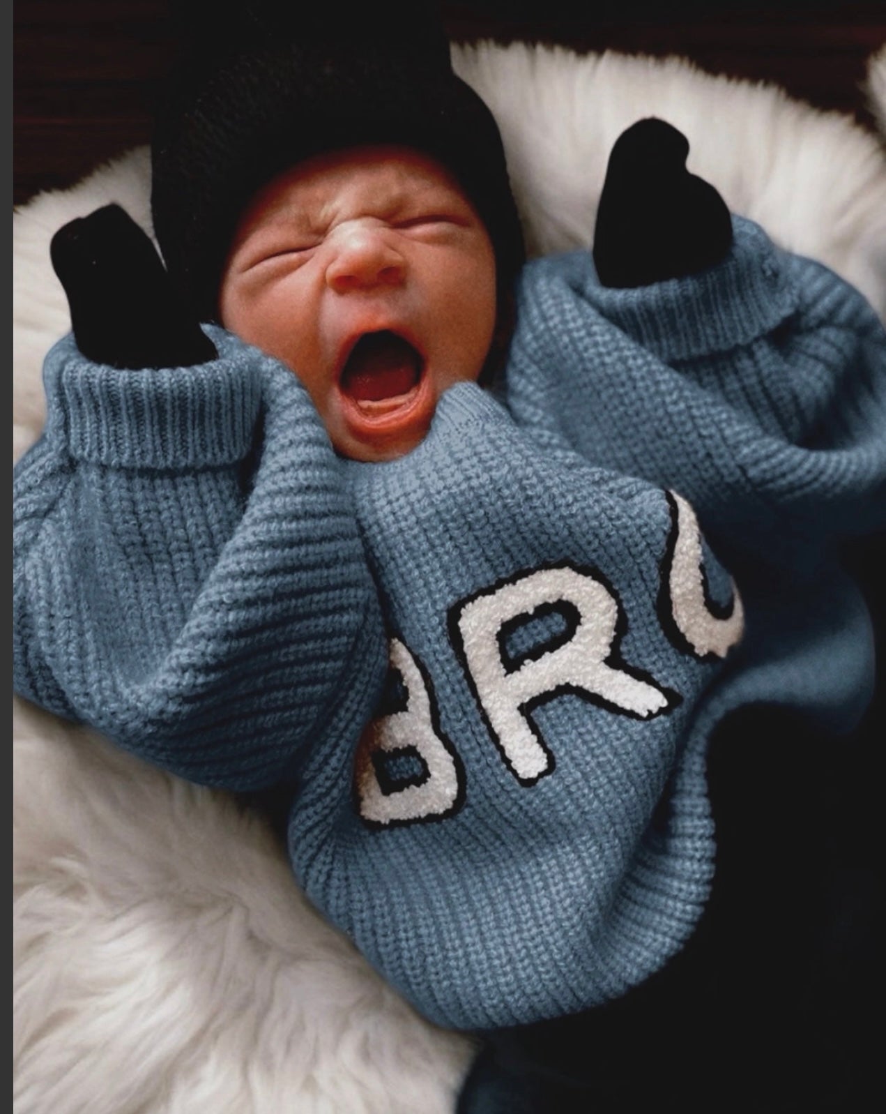 "Bro" Knit Sweater | Blue