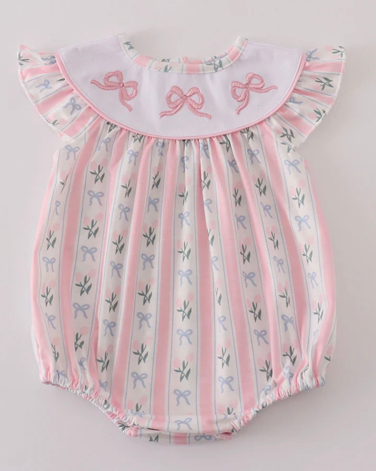 Pink Bow Embroidered Bow Bubble