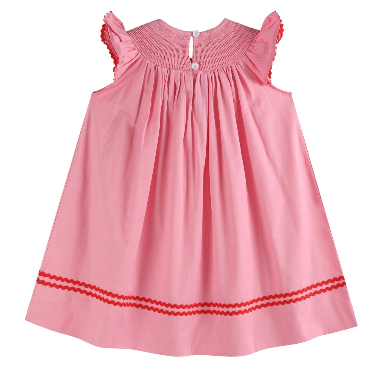 Pink Heart Smocked Bishop Dress | Lil Cactus
