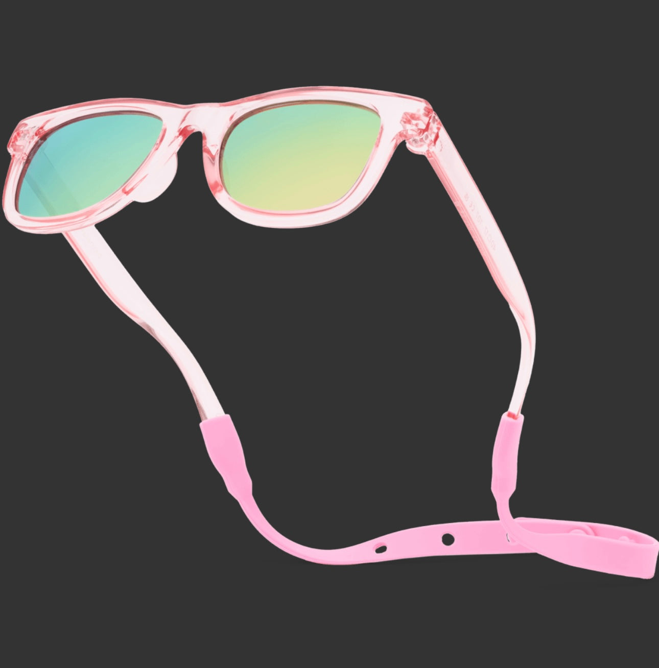 Baby Sunnies- Transparent Pink Polarized Sunglasses w/Strap 0-24 Month