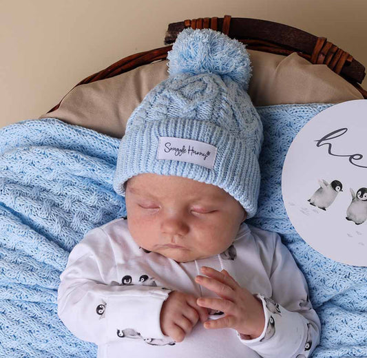 Baby Blue Organic Knit Beanie