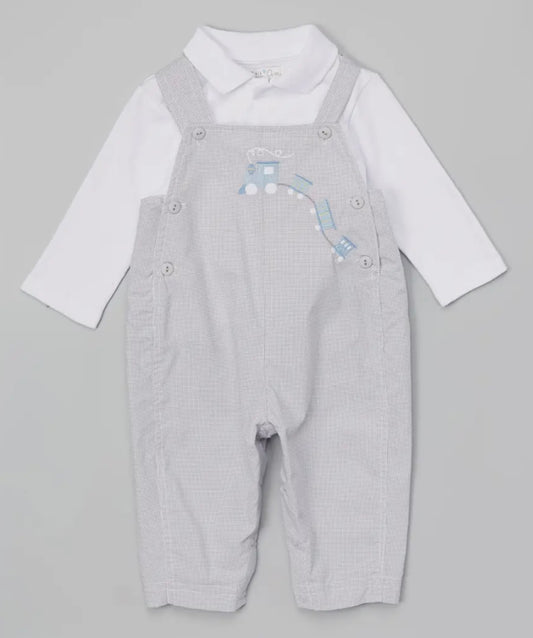 Embroidered Train Boys Outfit