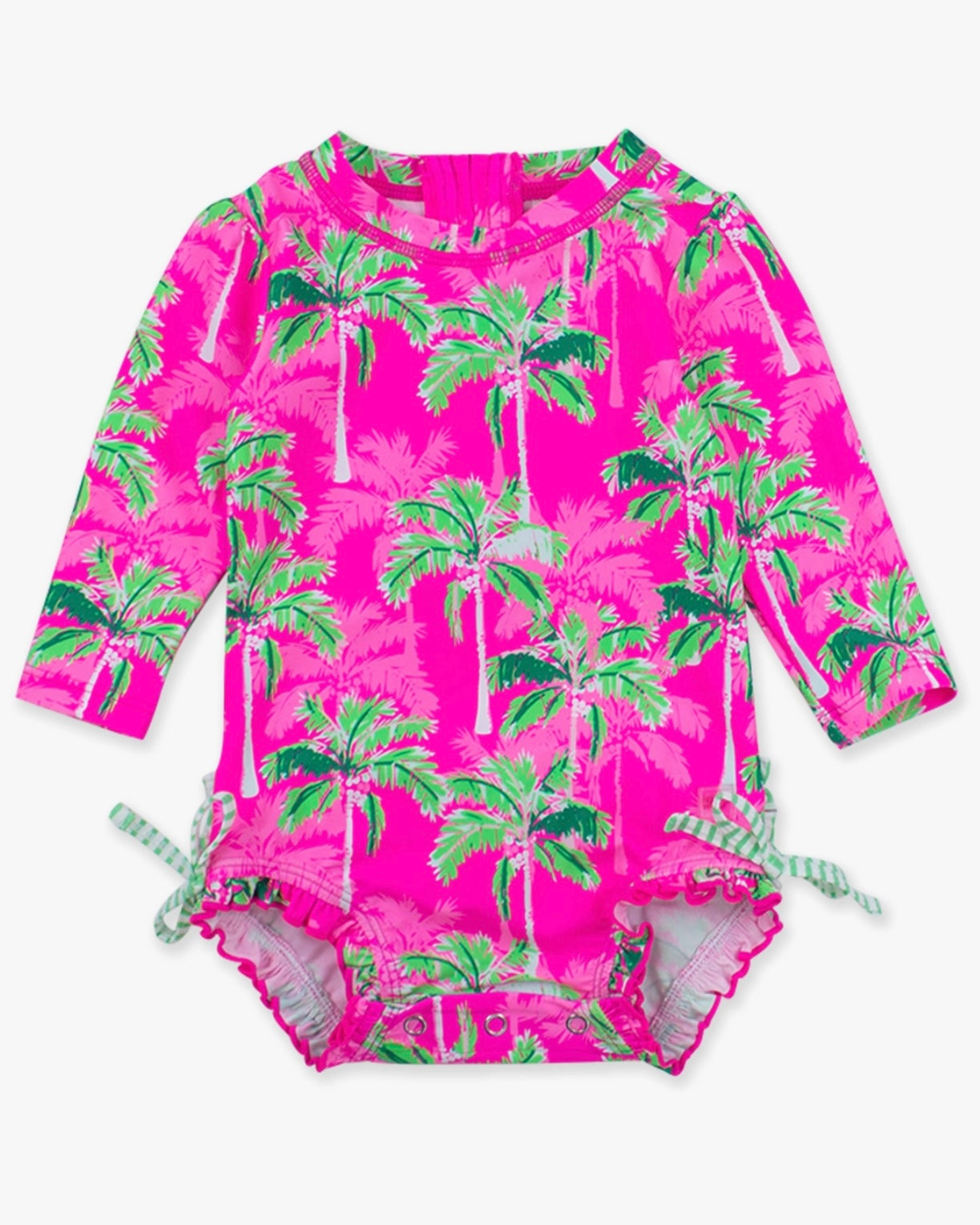Baby Girls Neon Palm Paradise Rash Guard Swimsuit