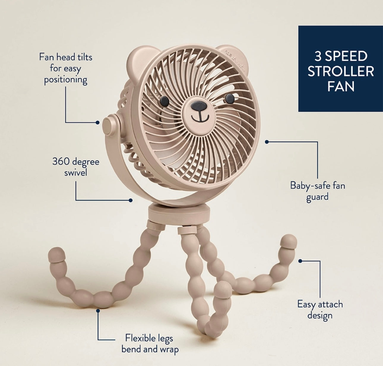 Itzy Breeze 3-Speed Stroller Fan