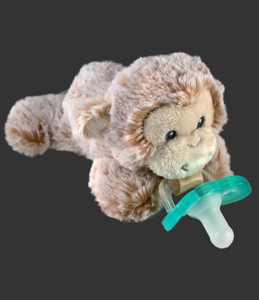 RaZbuddy Monkey Paci/Teether Holder with Pacifier