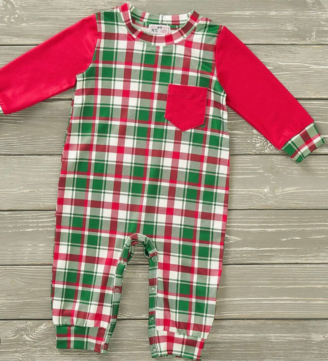 Poinsettias & Plaid Boy Romper