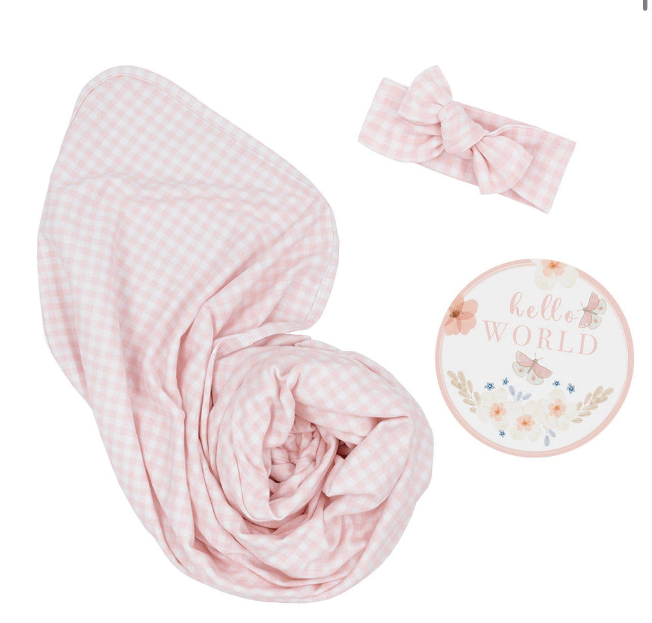 Hello World Gift Set - Pink Gingham