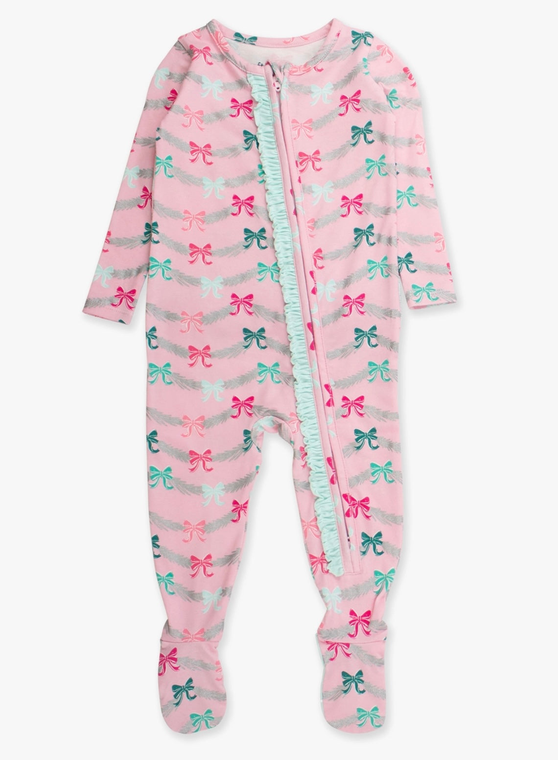 Sparkle Pink Tinsel Ruffle Onesie Footie | Ruffle Butts