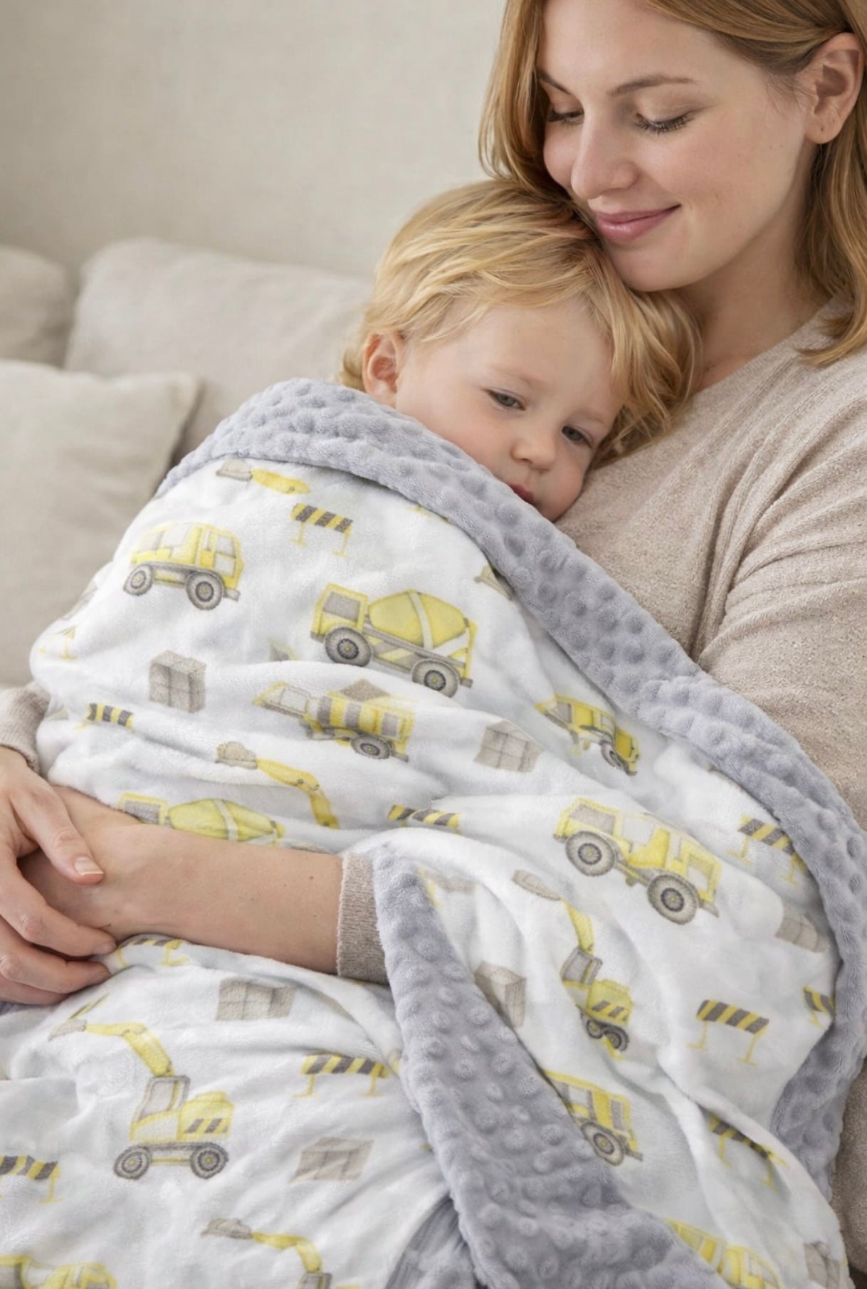 Baby Construction Minky Blanket