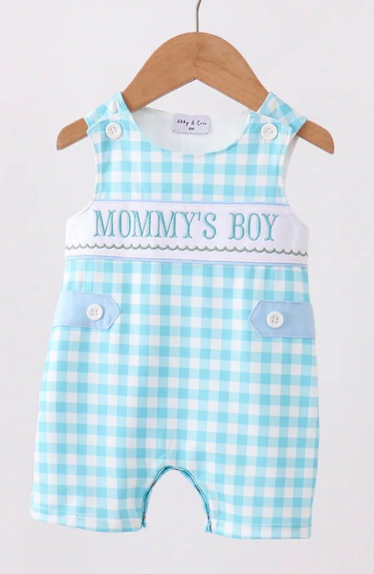 Blue Mommy’s Boy Gingham JonJon