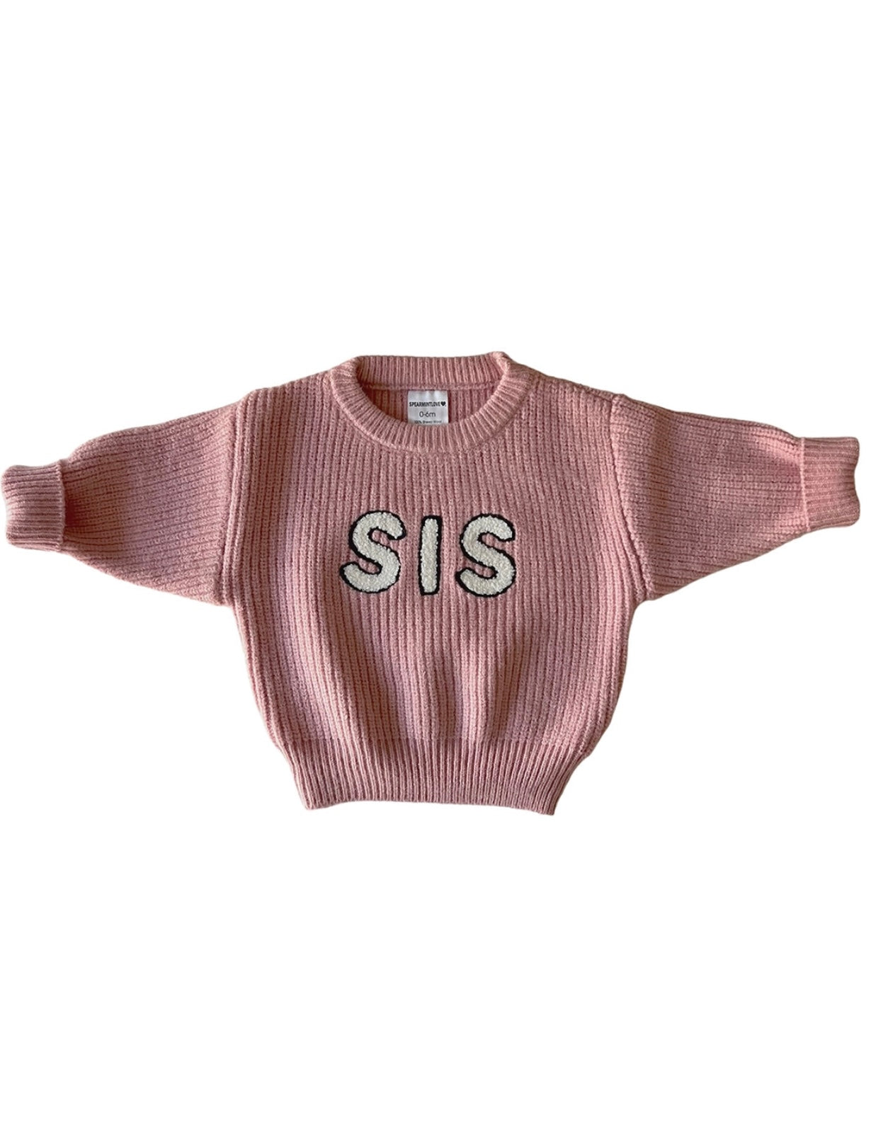 "Sis" Knit Sweater | Pink