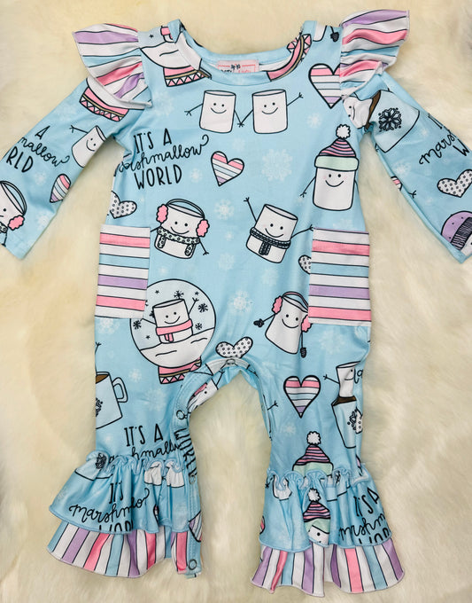 Marshmallow World - Girl Romper