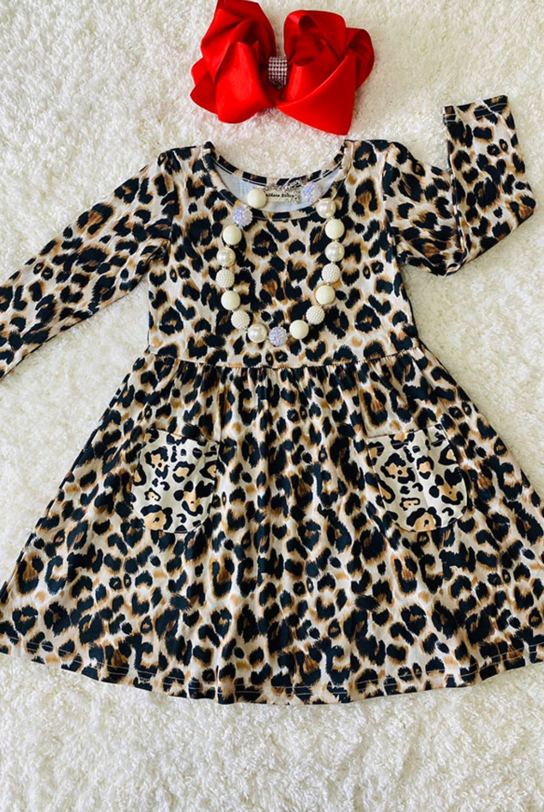 Leopard Print Long Sleeve Dress