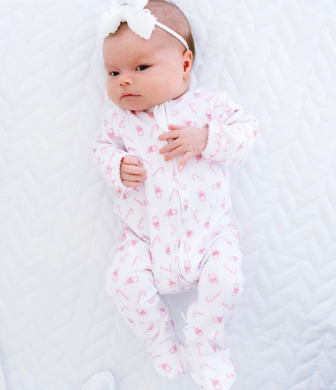 Sweet Peppermint Print Zip Footie