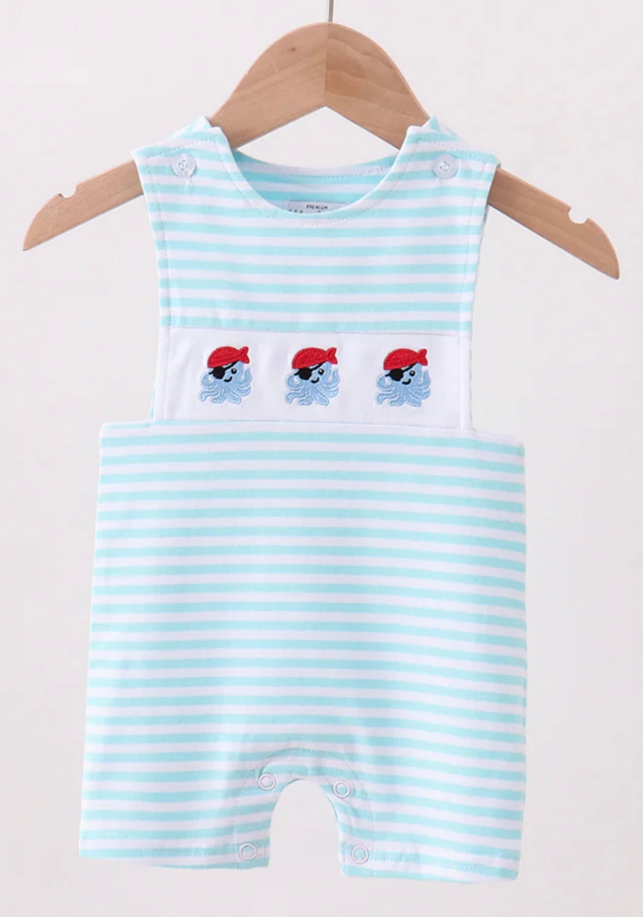 Blue Octopus Embroidered JonJon