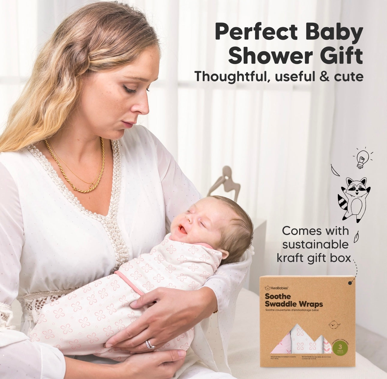 3pk Soothe Baby Swaddles - Sleep Sack for Newborns 0-3 Months