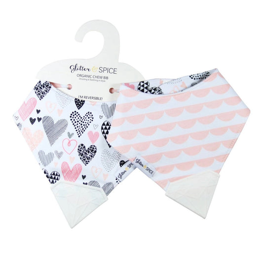Hearts Double Sided Chew Bib
