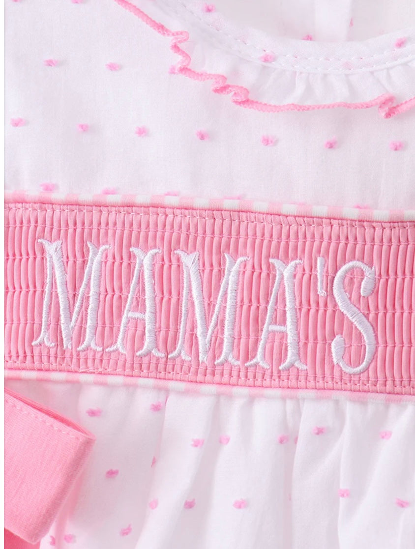 Pink Mama’s Girl Swiss Dot Ruffle Bloomer