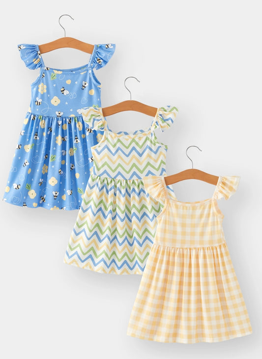 Blue Dress with Bumble Bees