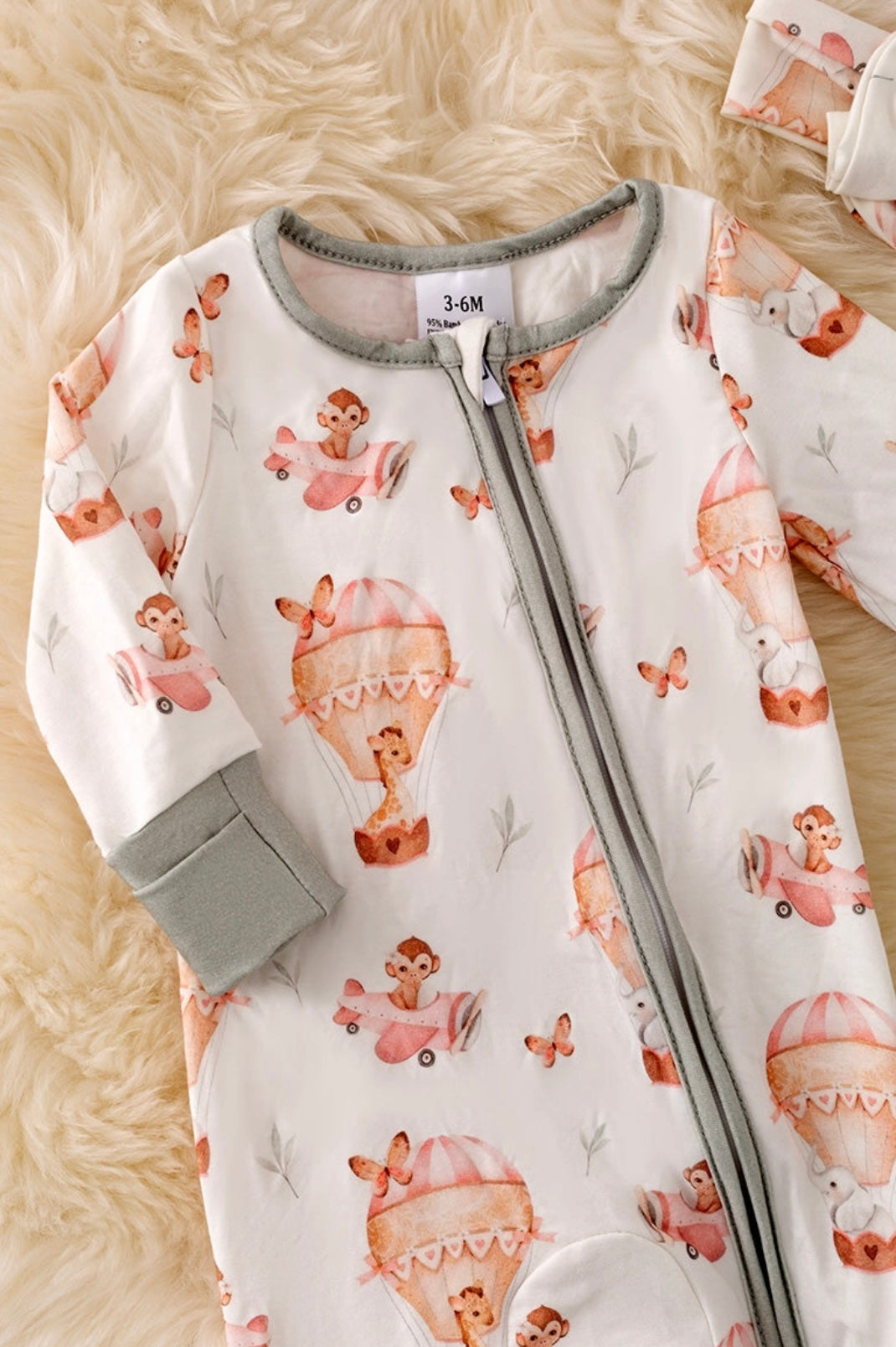 Hot Air Balloon Bamboo Onesie with Headband