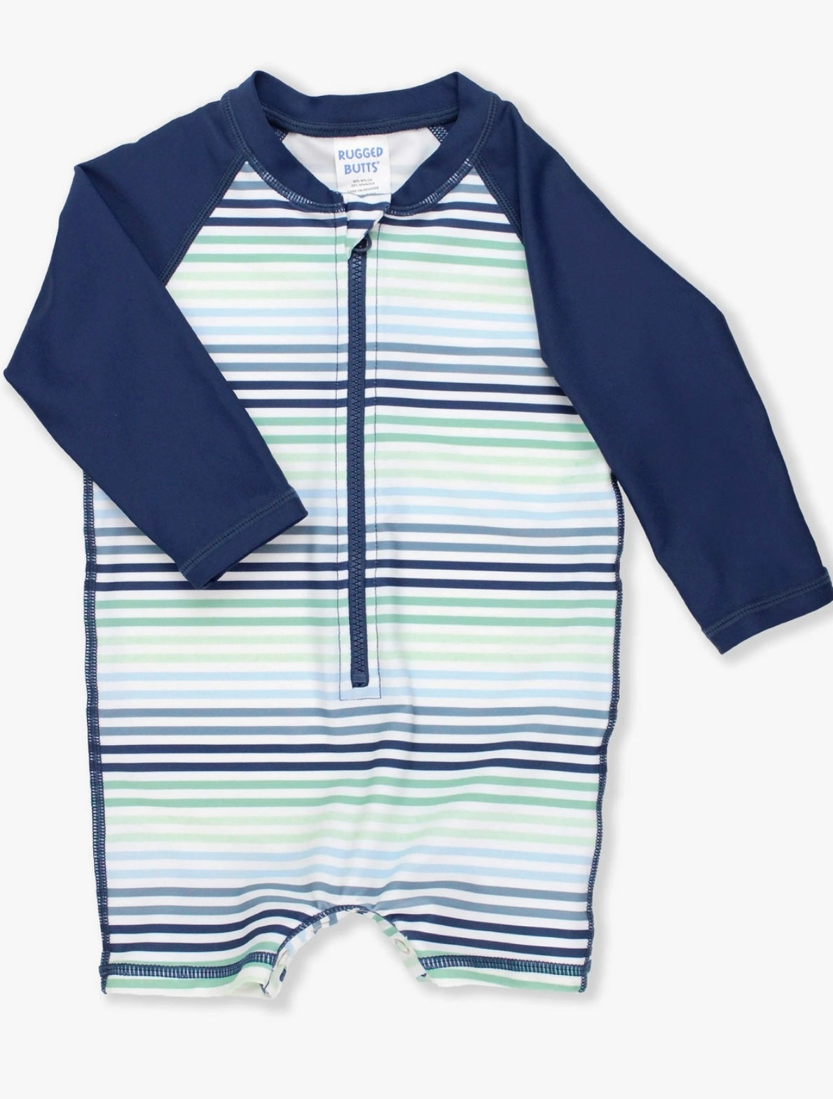 Coastal Stripes Boys Long Sleeve Rash Guard Swimsuit