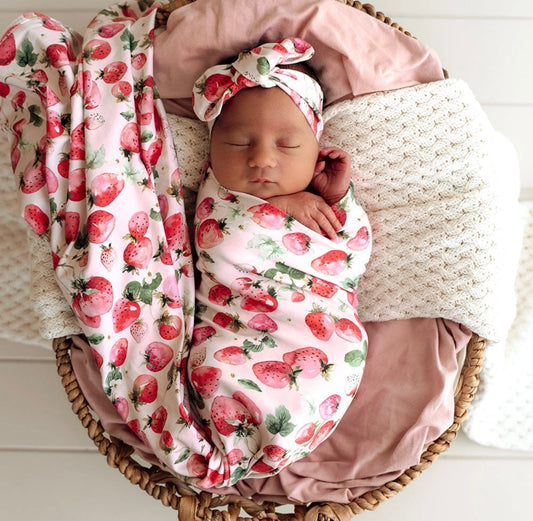 Strawberry Organic Jersey Wrap & Tooknot