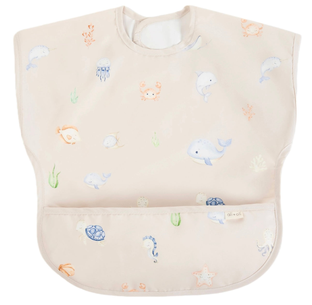 Under The Sea Smock Bib For Baby & Toddler Short Sleeve