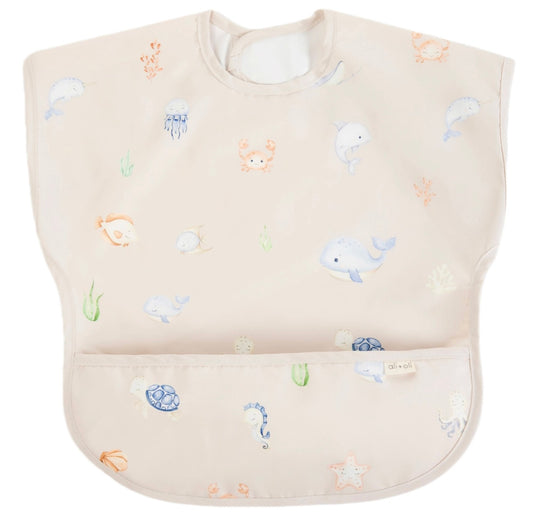 Under The Sea Smock Bib For Baby & Toddler Short Sleeve
