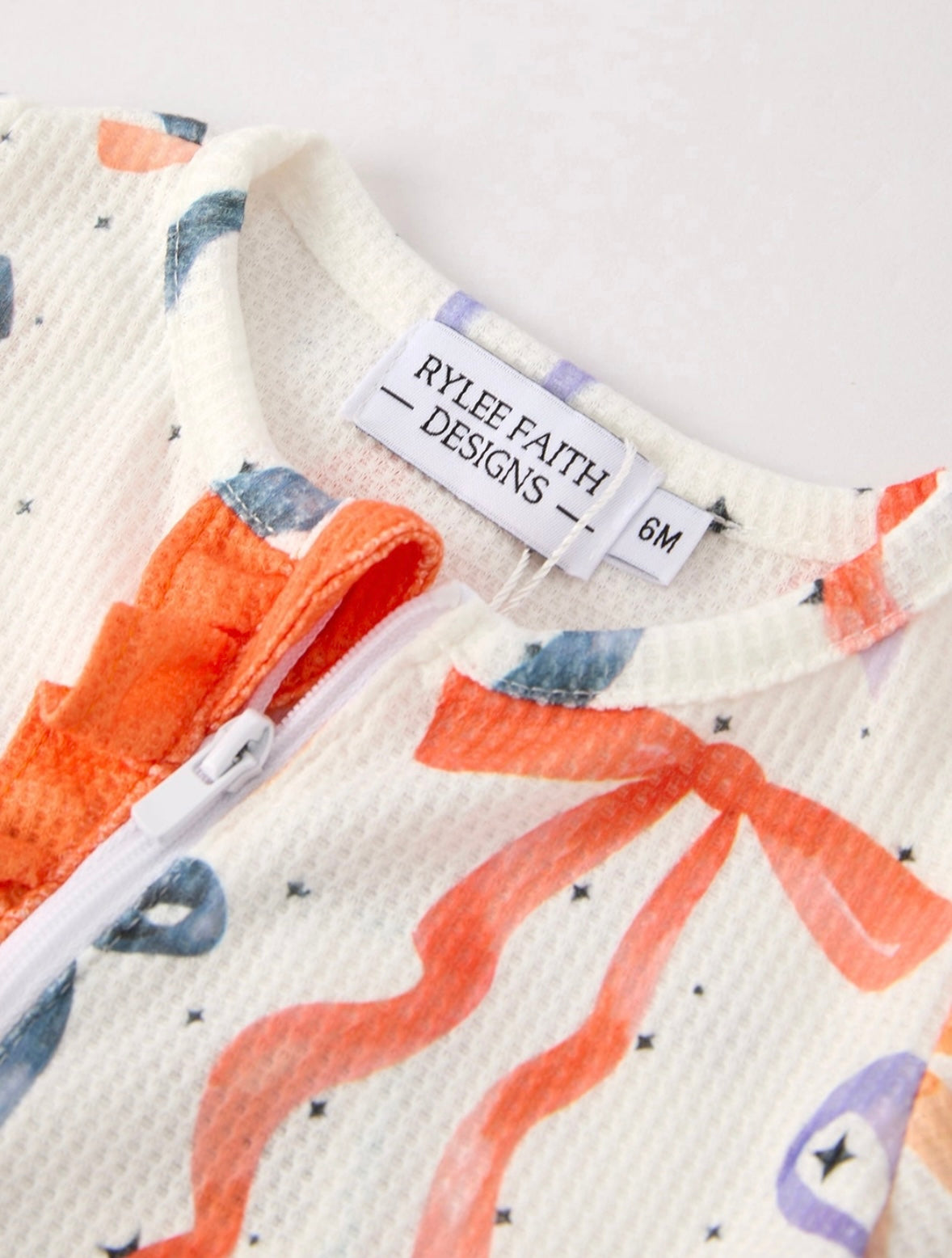 Fall Bow Print Pajama Romper