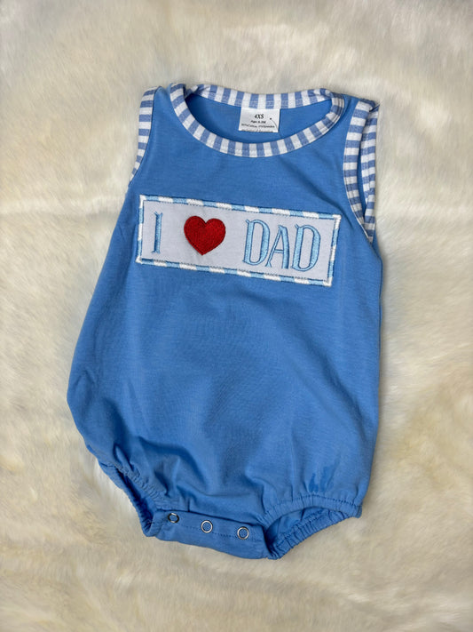 I Love DAD boys romper