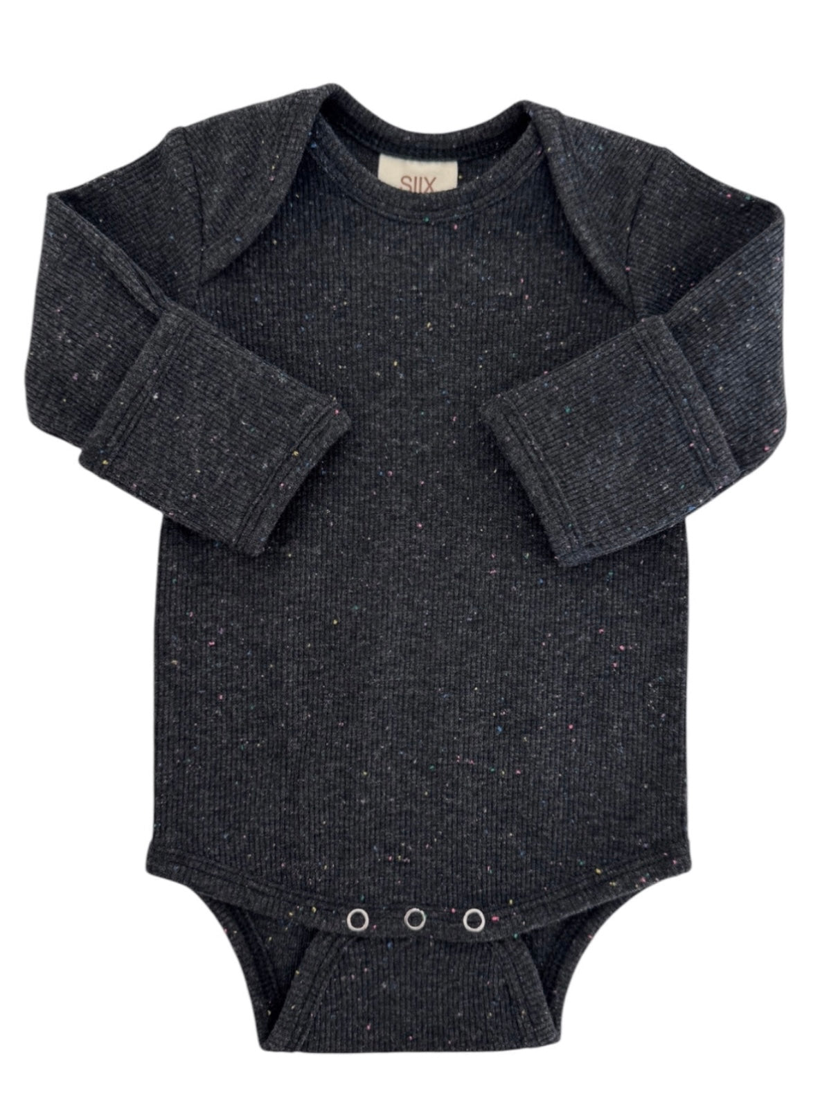 Charcoal Speckle/Long Sleeve Bodysuit
