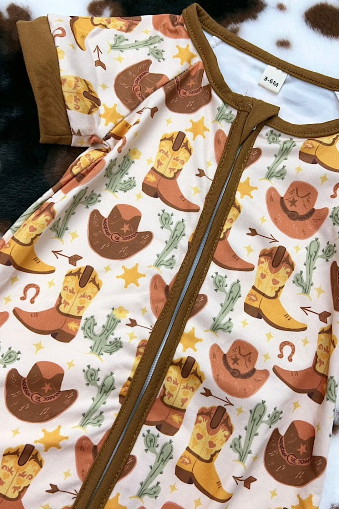 Boys Baby Zip Up Western Romper