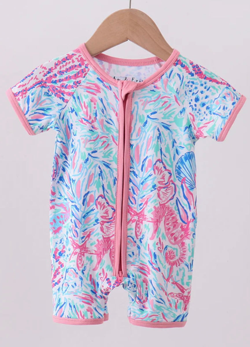 Marine Creature Bamboo Zippy Romper