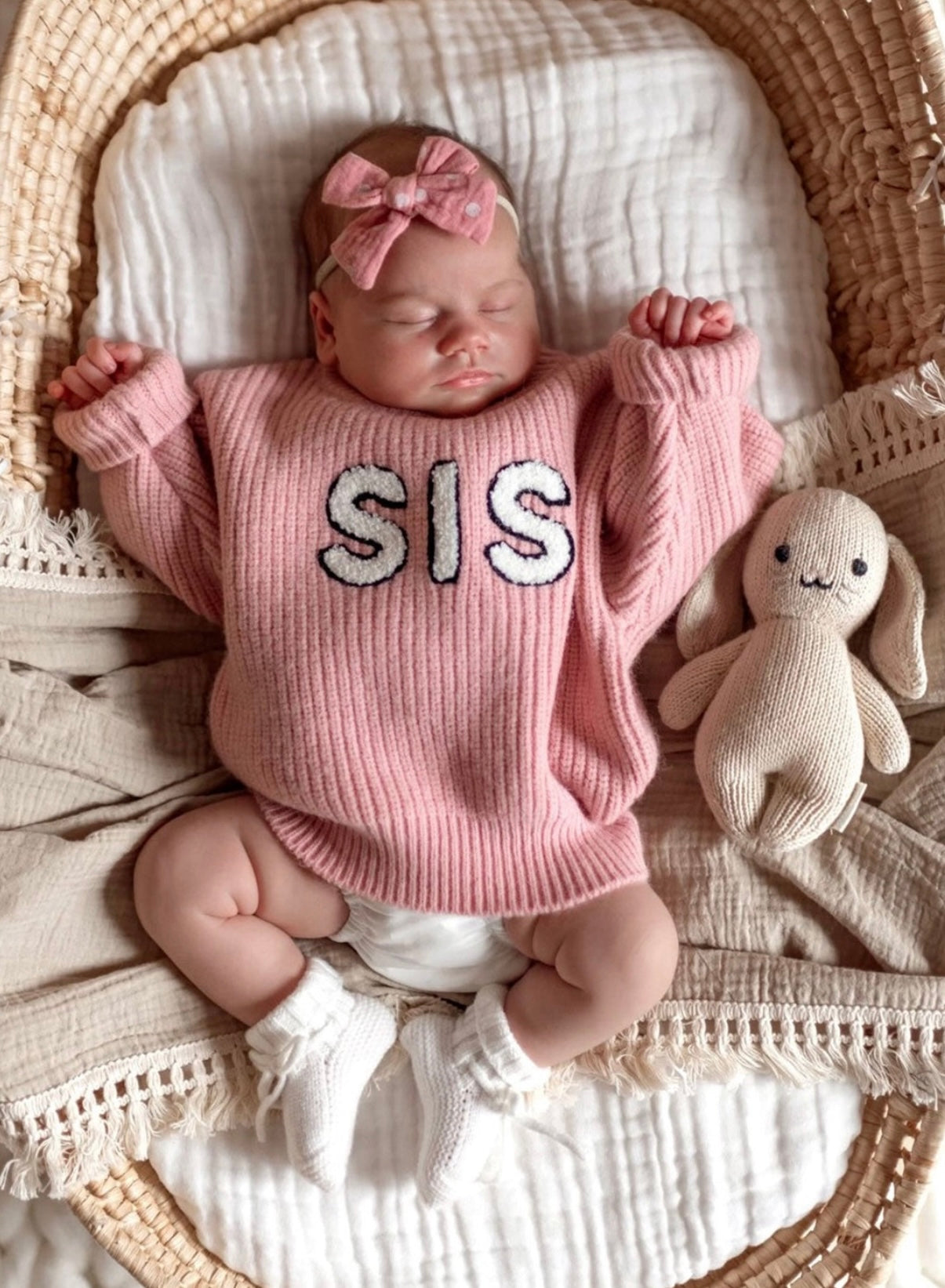 "Sis" Knit Sweater | Pink