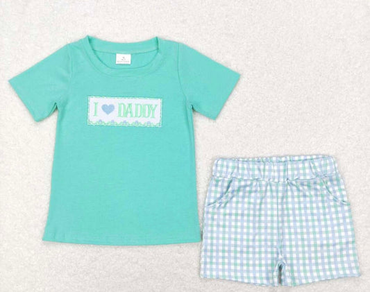 “I Love Daddy” Embroidered 2pc. Boy