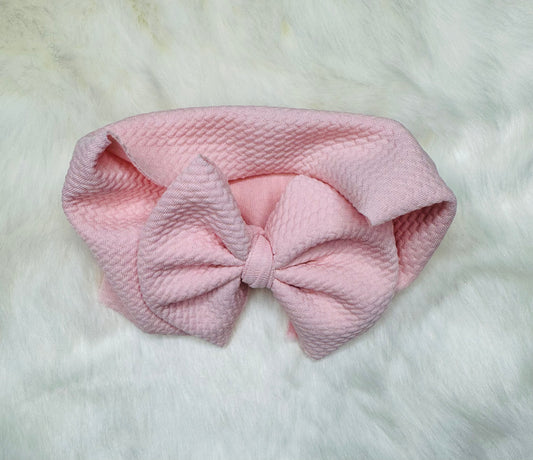 Solid Baby Head Wrap Bow | Light Pink