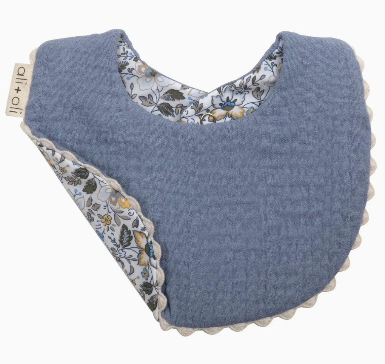 Muslin Cotton Reversable Baby Bib | Blue Bibs
