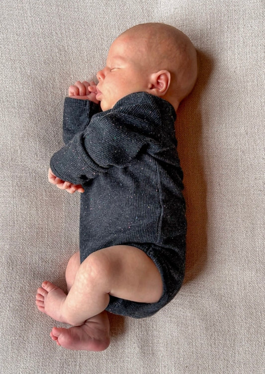 Charcoal Speckle/Long Sleeve Bodysuit