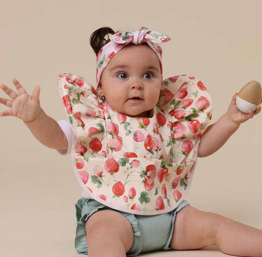 Strawberry Frill Snuggle Bib