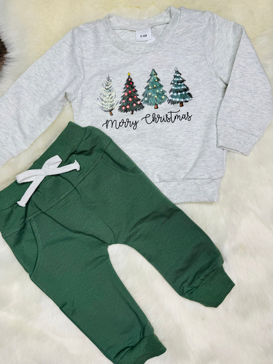 "Merry Christmas" Sweatshirt & Pants Set