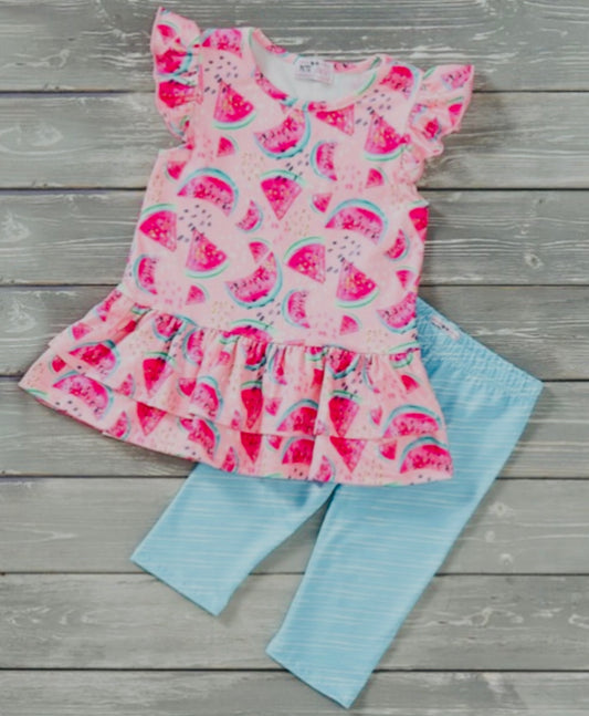 Watermelon Splash Capri Set